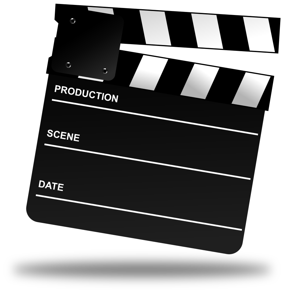 Movie clapperboard.