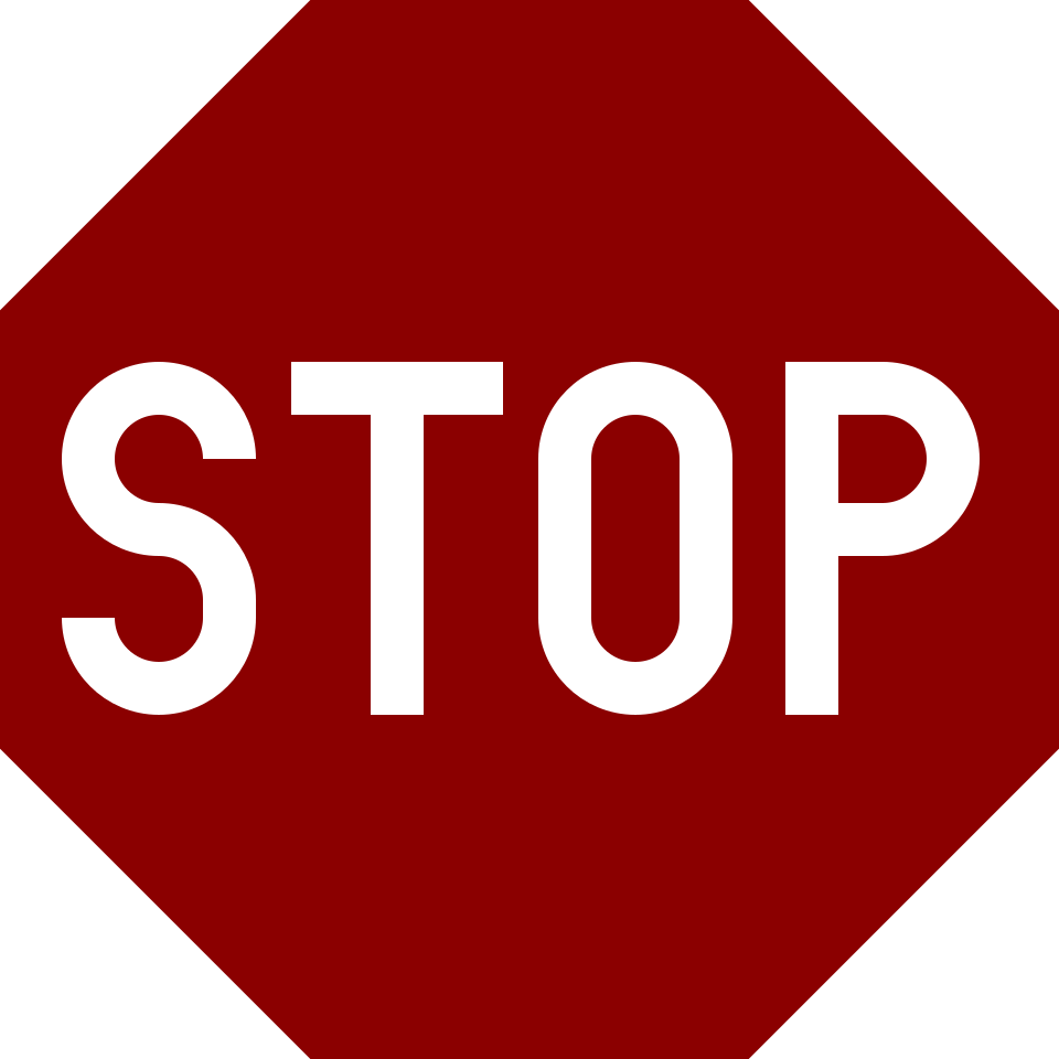 Red octagonal stop sign