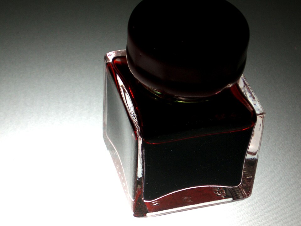A jar of red ink